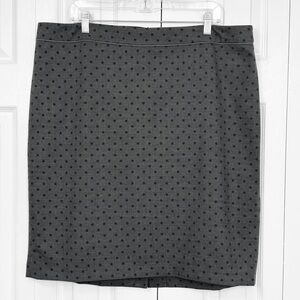 Boden Preppy Gray & Black Polka Dot Wool Blend Straight Pencil Skirt 16R